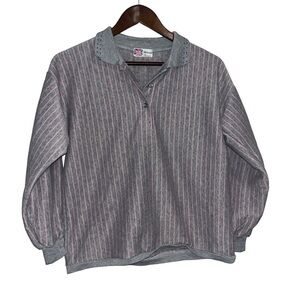 Vintage Keung Grey & Pink Striped Sweatshirt